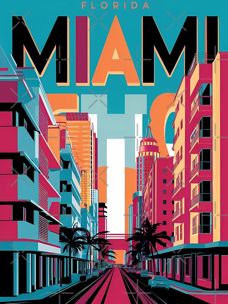 A Digital Pop Art Travel of Miami Florida by PaintedPixels01
