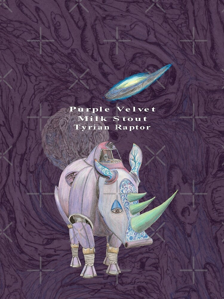 Crash opf Rhinos Tyrian Raptor, Purple Velvet Milk Stout, Novelty by AJLeibengeist