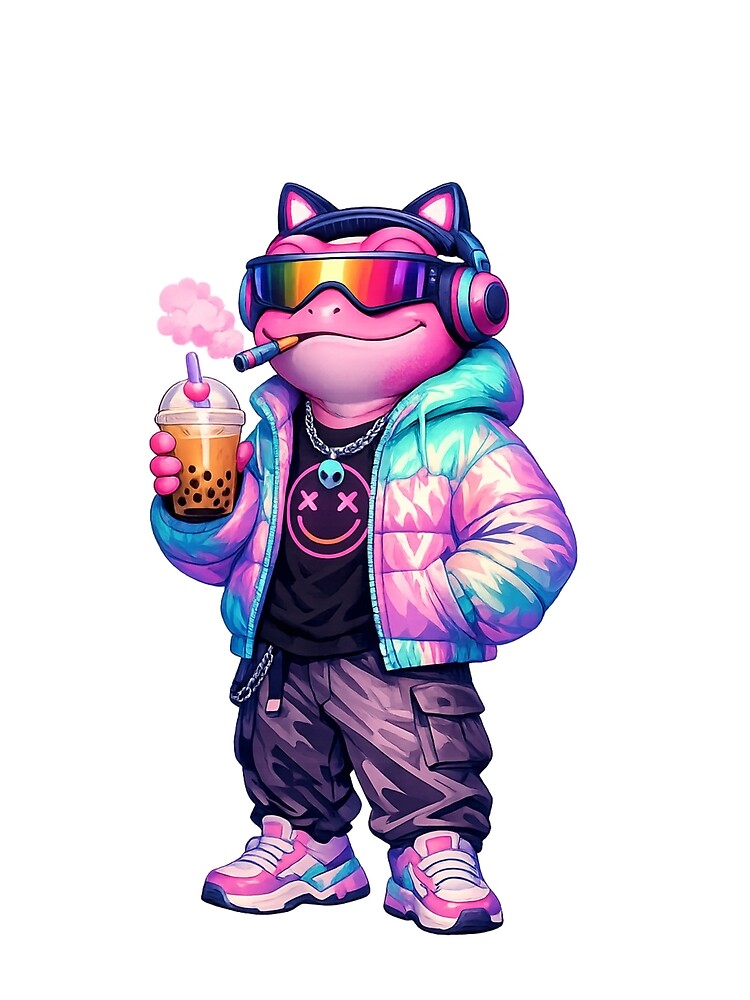 Retro Cyberpunk Frog by BlackRockX