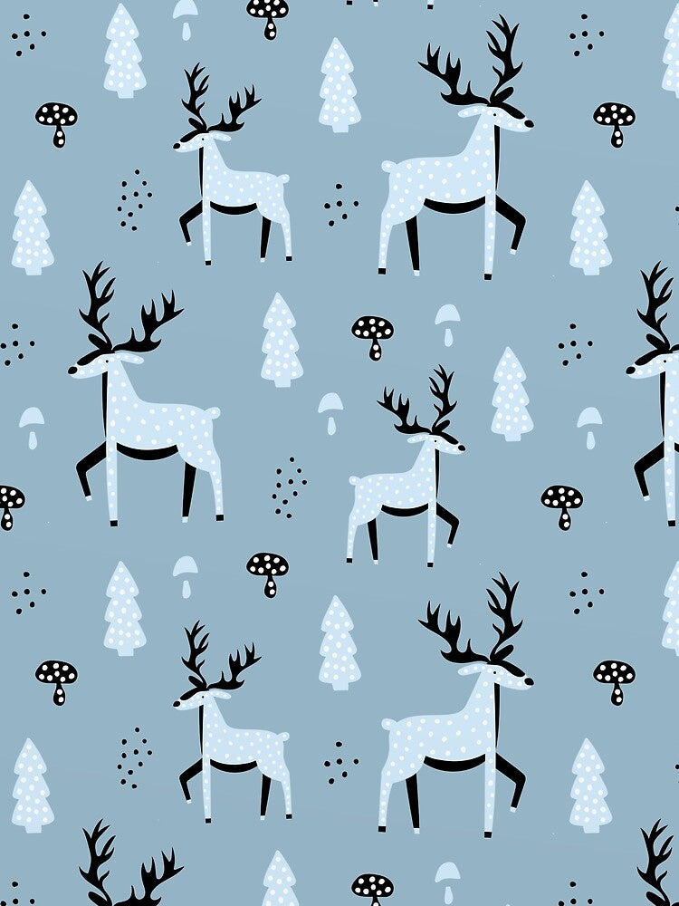 Cute pattern with blue deer by della95