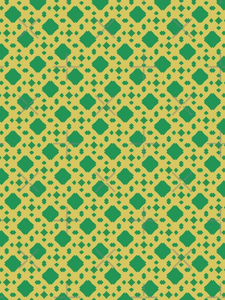 Green and Muted Orange All Over Tile Pattern by BluePlanetMerch