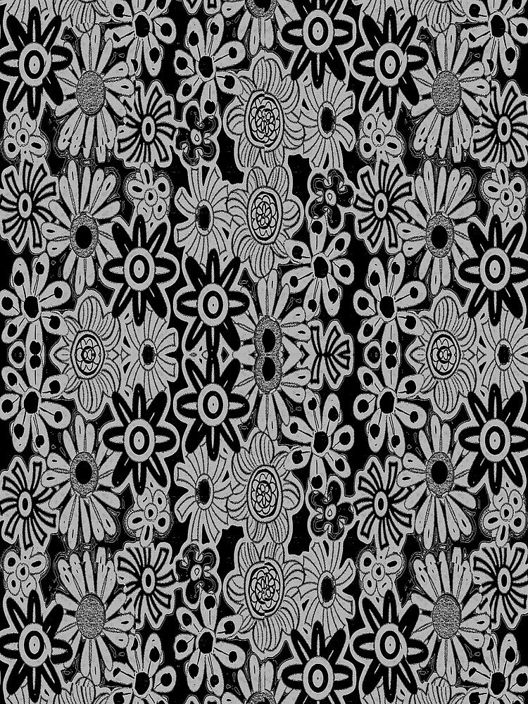 BLACK AND GREY FLOWERS by soobloo