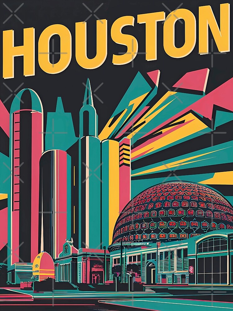 A Digital Pop Art Travel of Houston Texas by PaintedPixels01