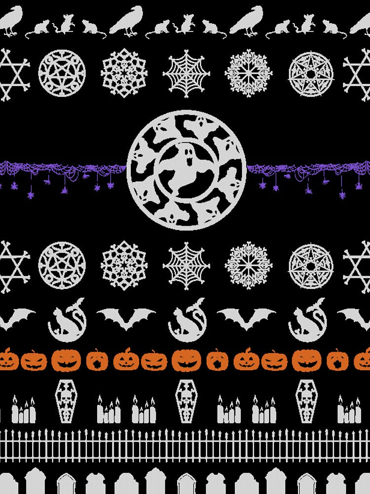 Halloween Ugly Christmas Sweater Pattern | Xmas Goth Design | Brighter Ver by VampyreZen