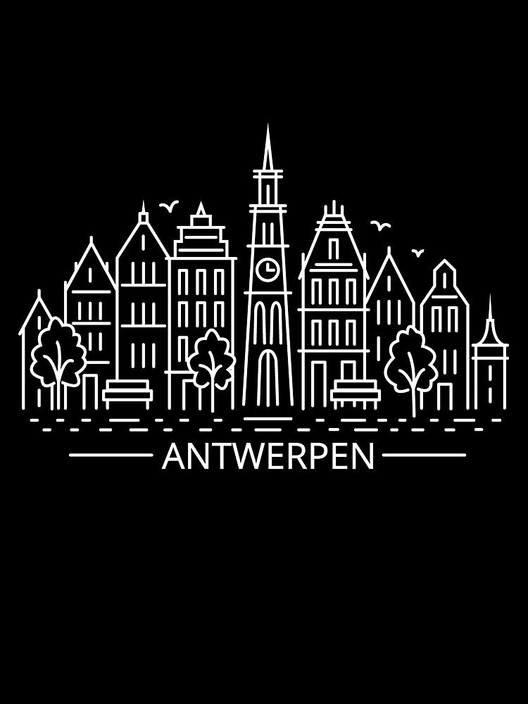 Antwerpen line art (white version) by ziryna