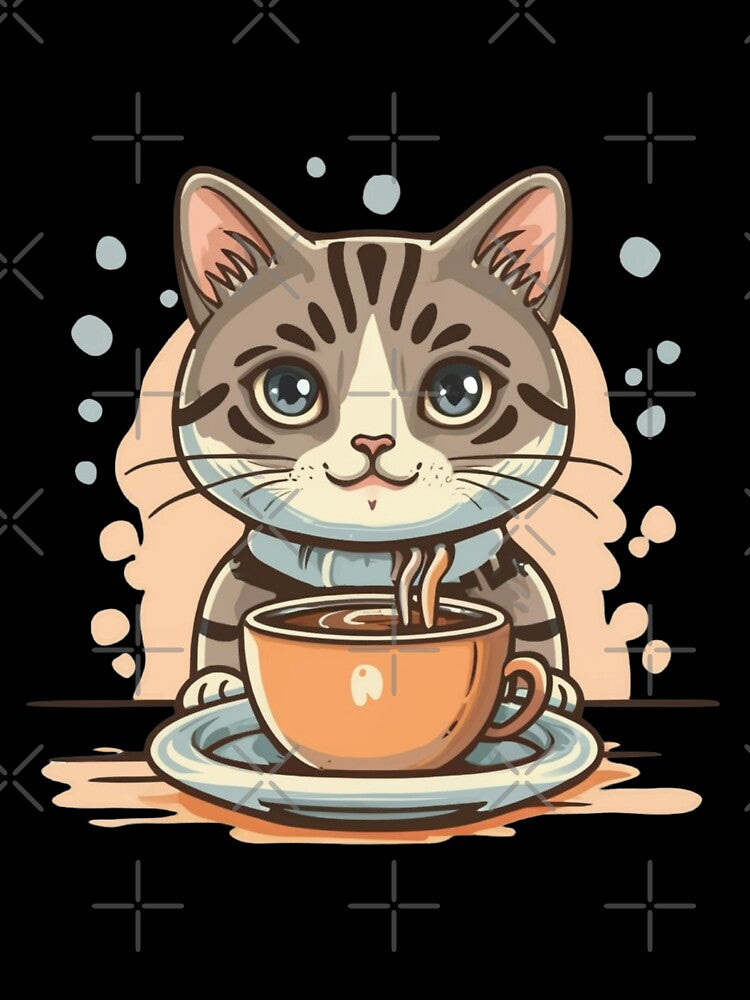 cat coffee happy design by brokenpones