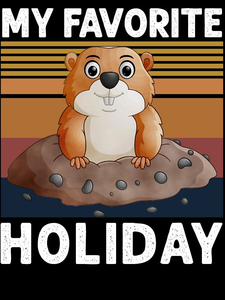 My Favorite Holiday Ground Hog - Retro Groundhog by Masaw