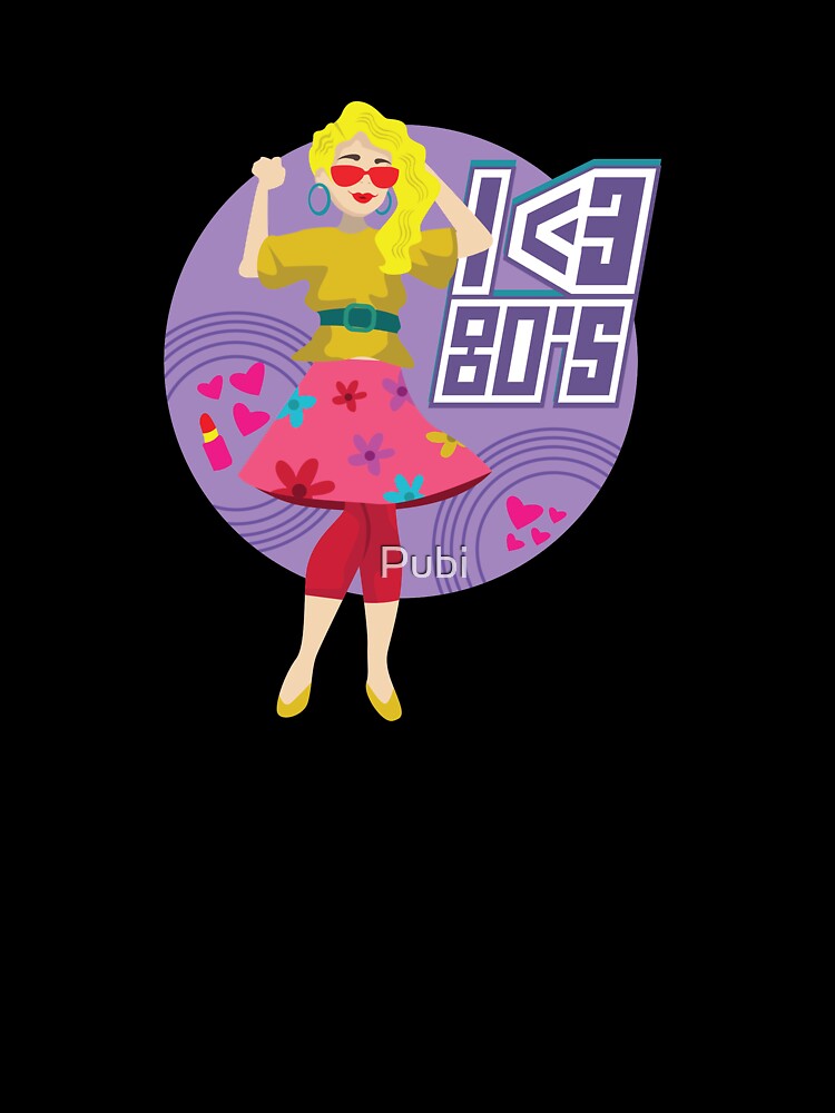 I Love 80s Eighties Fancy Dress Theme Party Gift by Pubi