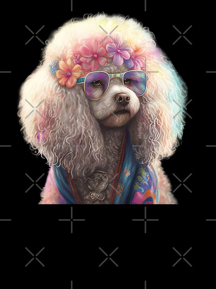 Funny hippie poodle by AnimalArtPhotos