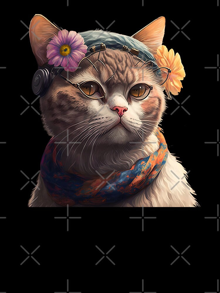 Cat with flowers by AnimalArtPhotos
