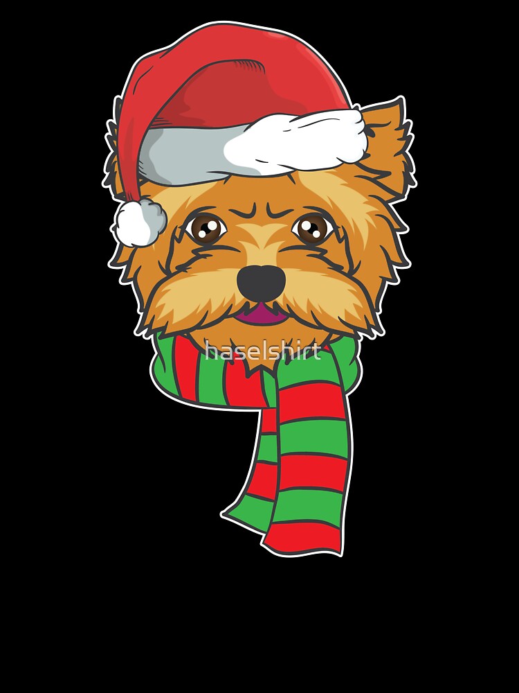 Funny Christmas Dog Xmas Santa  Yorkshire Holiday Gift by haselshirt
