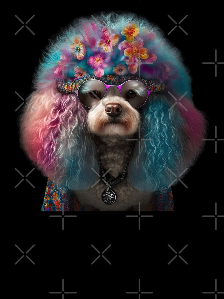 Fun hippie poodle by AnimalArtPhotos