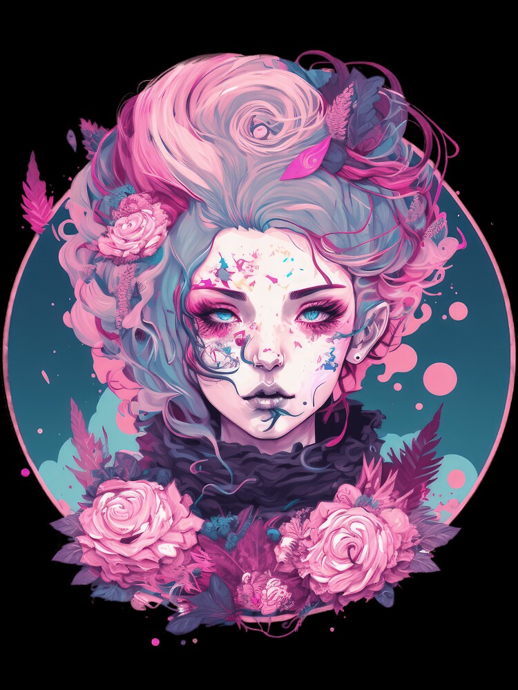 Pastel Goth Woman in Nibon Anime Style: Unique and Stylish Illustration by The-Sinister