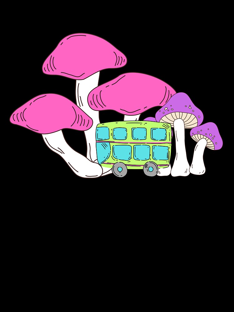 Hippie bus in the land of Psychedelic Mushroom by CypisDesign