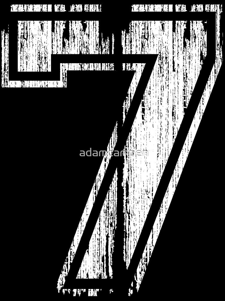 White Distressed Sports Number 7 by adamcampen