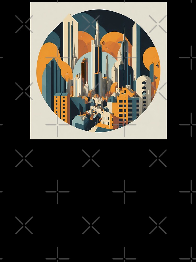 Minimalist night city | geometric buildings by Phoenix-Textile