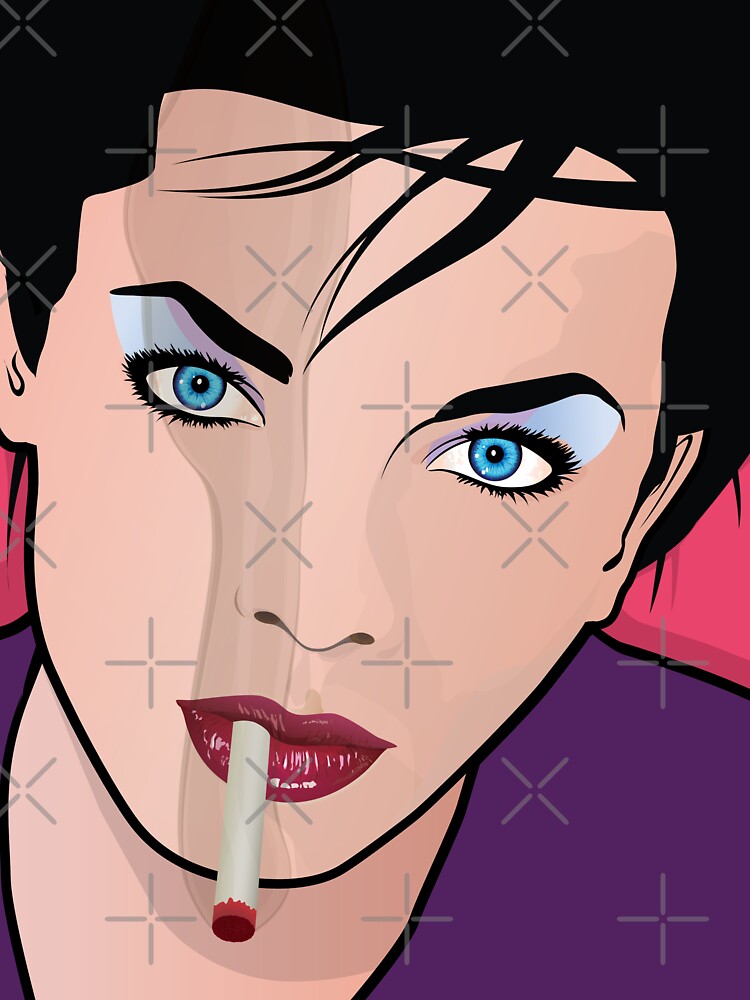 Pop Art Beautiful Woman Smoking Cigarette Popart Girl by Frank Schuster