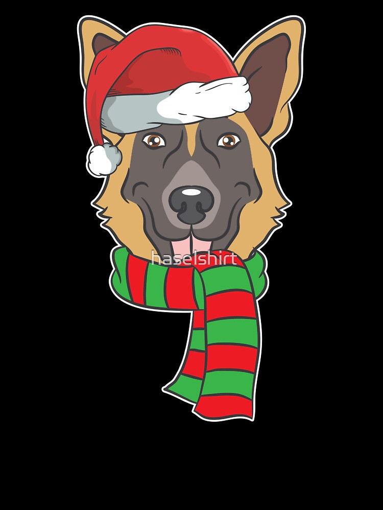 Funny Christmas Dog Xmas Santa German Shepherd Holiday Gift by haselshirt