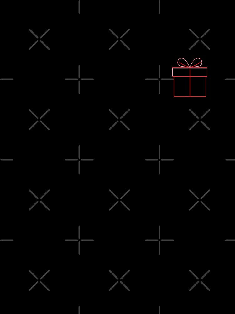 Minimalist Red and Green Gift Box Outline with Ribbon Holiday Design by gk-creations