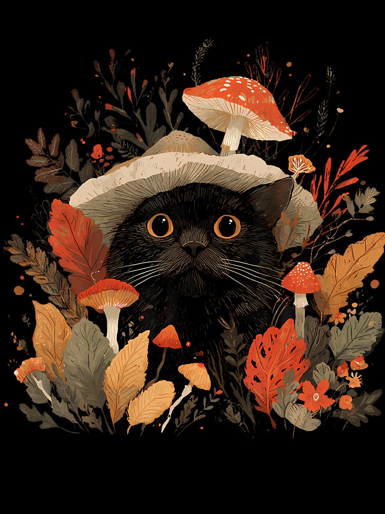 Mushroom And Cat by DanielleTonia