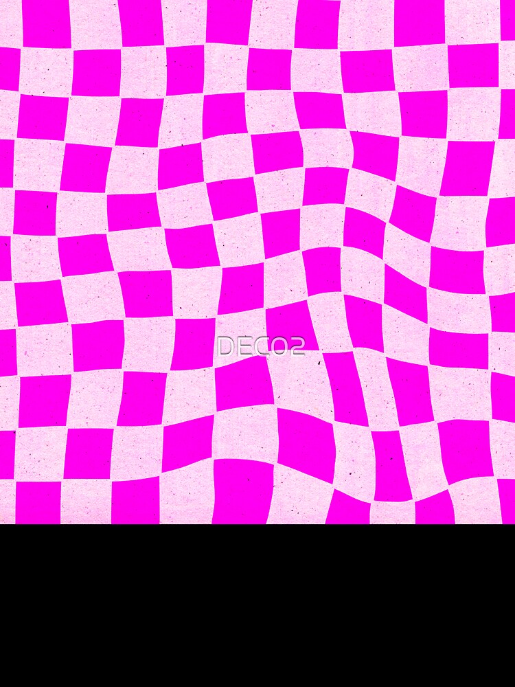 Y2K Neon Pink On Pink Checkered Wavy Pattern by DEC02