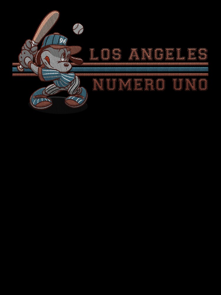 cool cartoon baseball player puppy - los angeles numero uno embroidery patch by hayrpictures