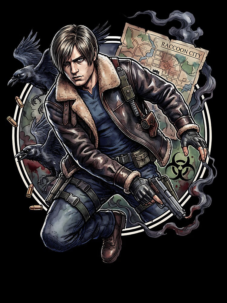 Resident Evil 9 Leon Kennedy Dso Operative Full Throttle Grunge by JacobVarghese
