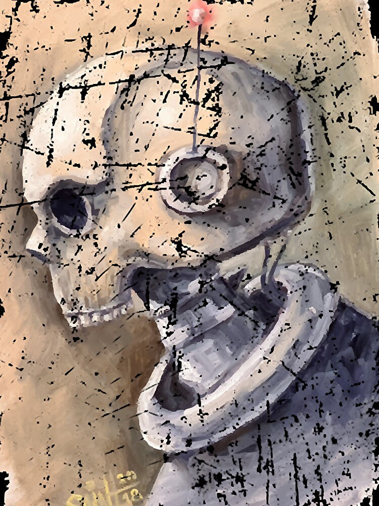Skull Robot. Vintage grunge style by ErchulMali