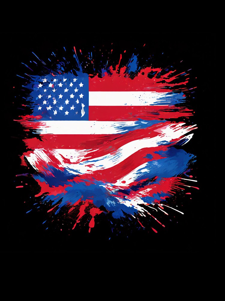 Patriotic American Flag Colors T-Shirt by ARTSWAG99