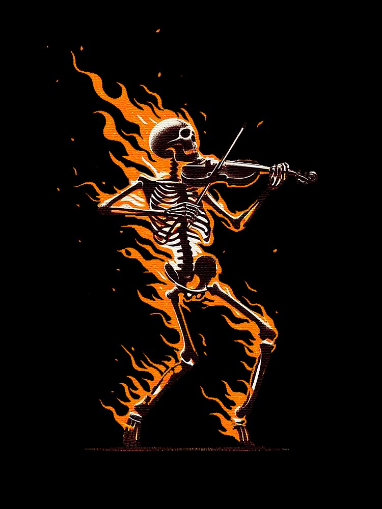 Violinist's Skeleton On Fire by Joako Zeta