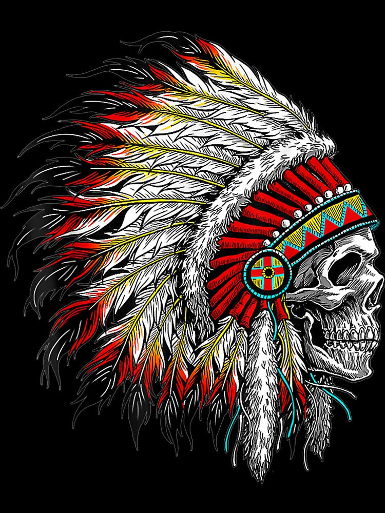 Native American Indian Chief Skull Motorcycle Headdress by jennifera11