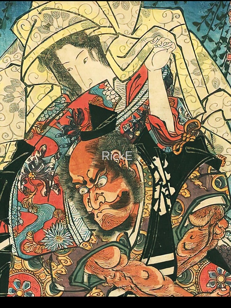 Japanese Woodblock Print “Taira no Koremochi Slaying the Demon Woman at Mount Togakushi” by RickE