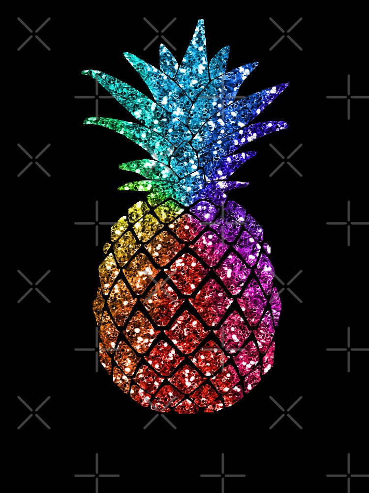 Rainbow Pineapple Print by mydoodlesateme