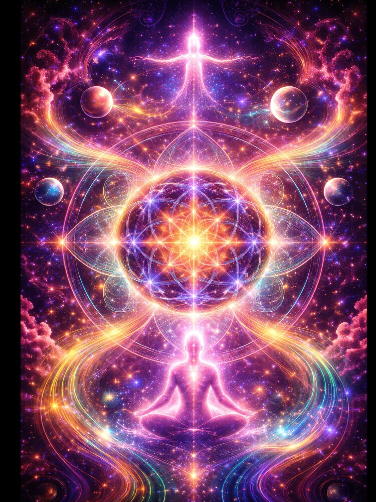 19 The Harmony of All Existence – Sacred Geometry Cosmic Balance Spiritual Awakening Visionary Art by Dominik1994