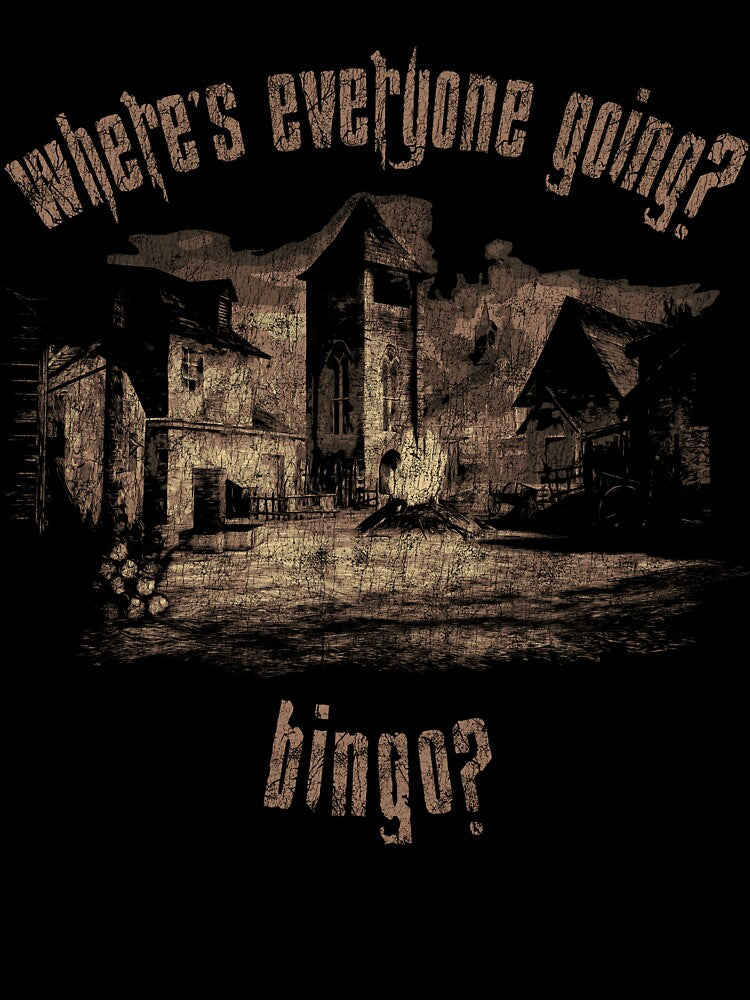 Resident Evil 4 Leon Where's Everyone Going? Bingo? Distressed by Power Up Prints