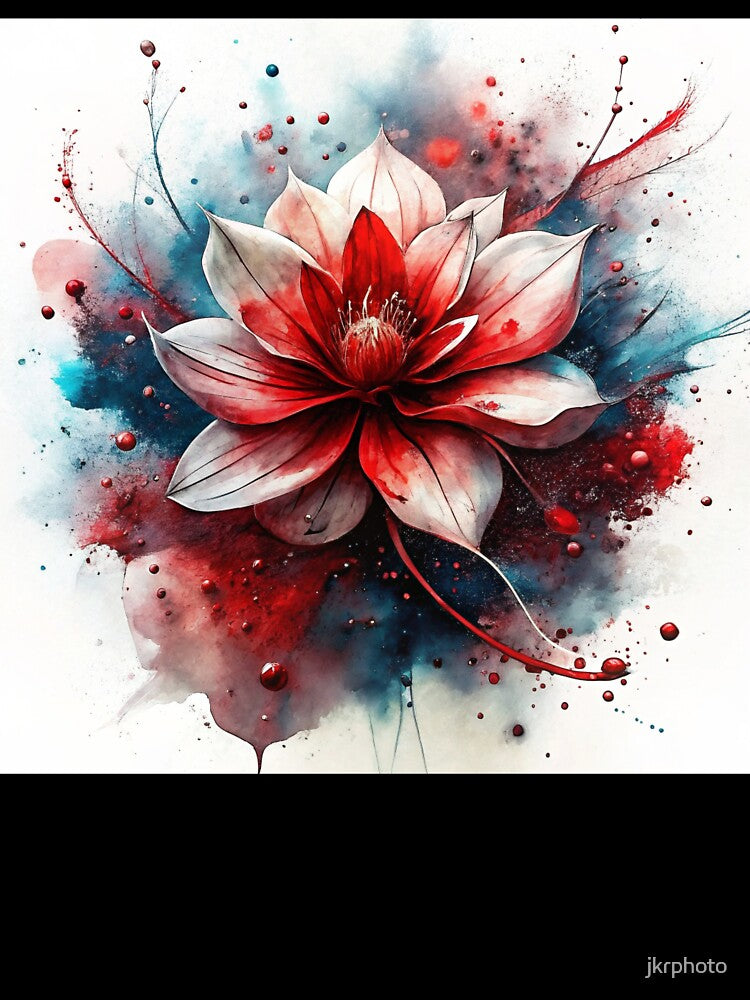red and white lotus flower by jkrphoto