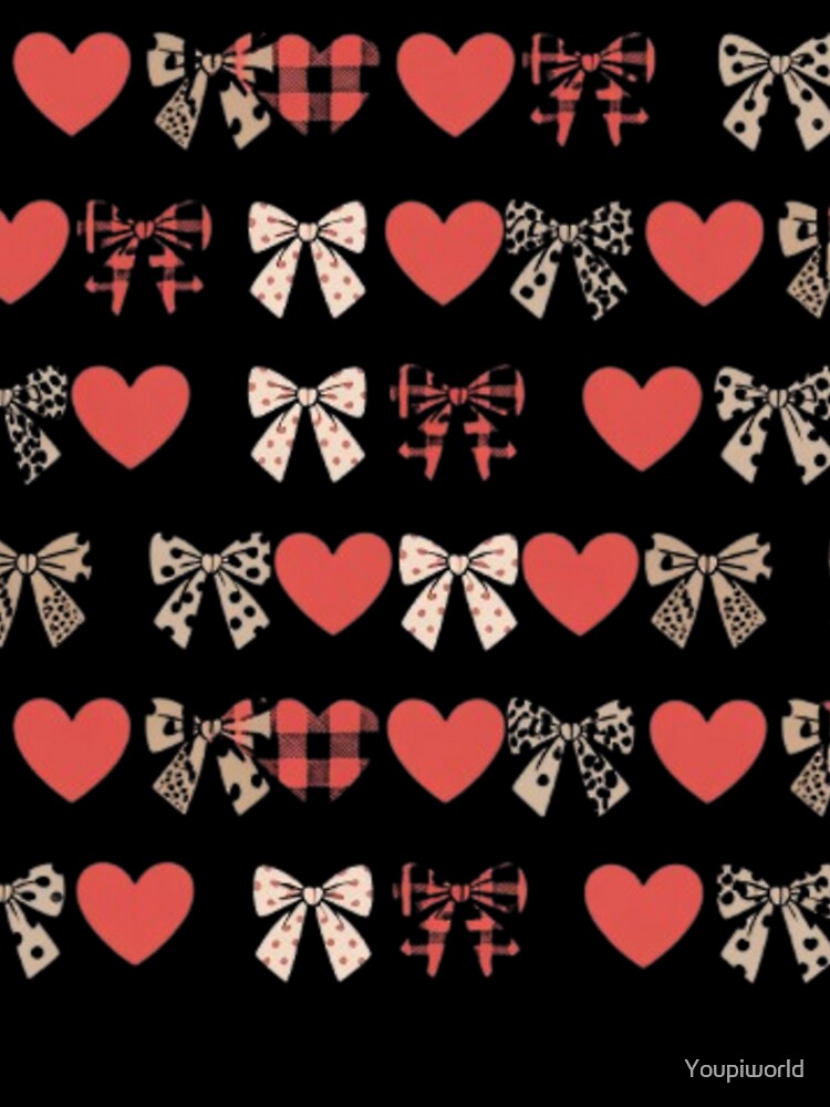Valentine Coquette Hearts & Bows T-Shirt | Leopard Print Bow Aesthetic Shirt | Girly Valentine Outfit by Youpiworld
