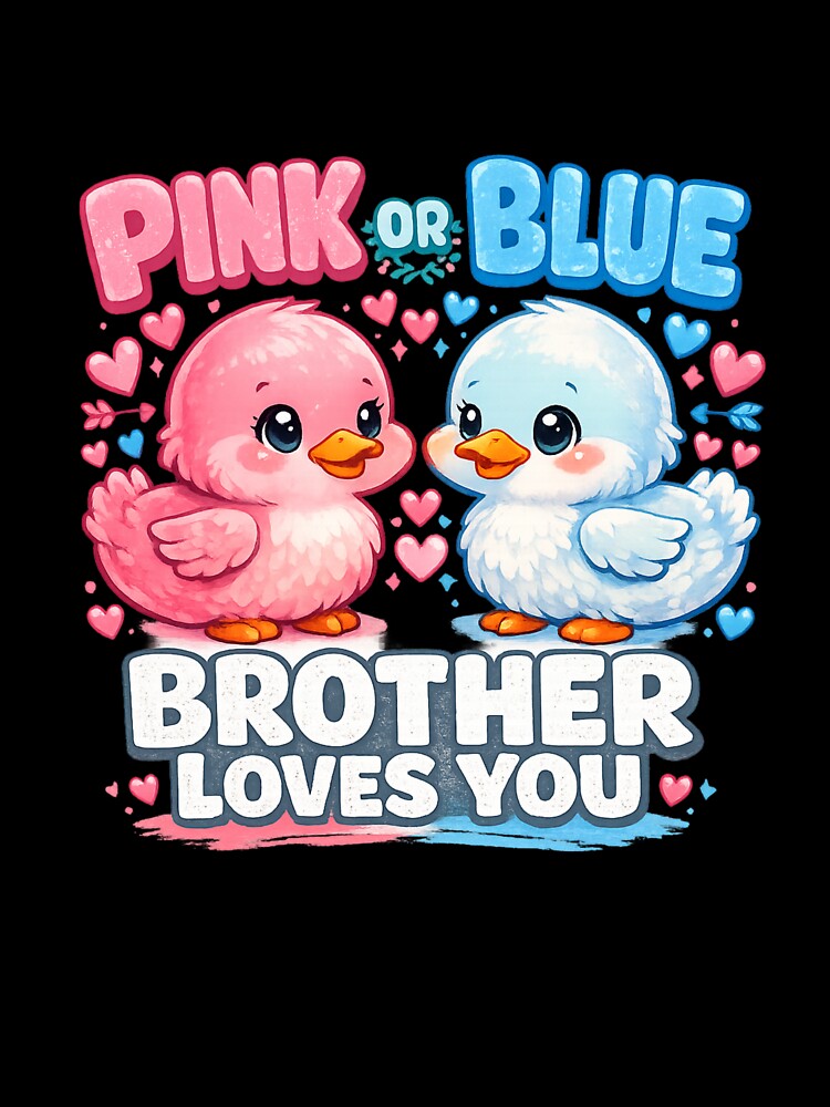 Pink Or Blue Brother Loves You Duck Baby Gender Reveal, Big Brother Announcement  Cute Duck Party Clipart by Azulinyo