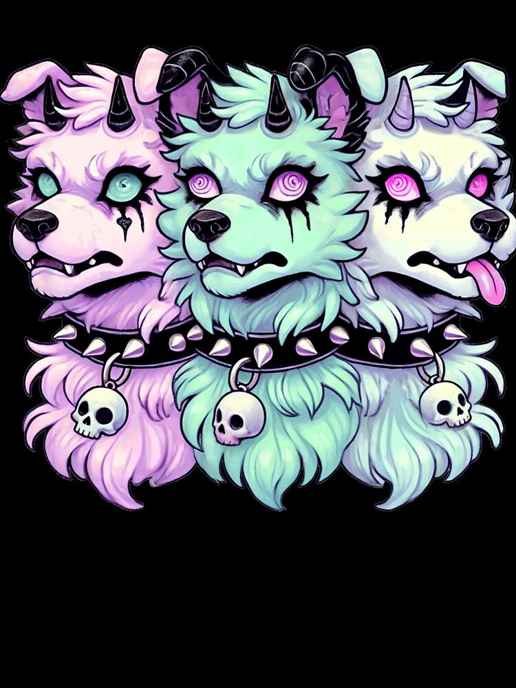 Pastel Goth Gothic 3-Headed Dog Gothic Men Women by BlueBerry-Pengu