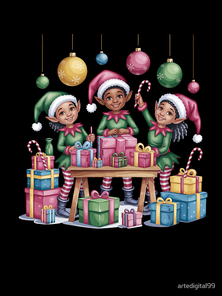 Black Christmas Watercolor Illustration – Holiday Festive Art by artedigital99