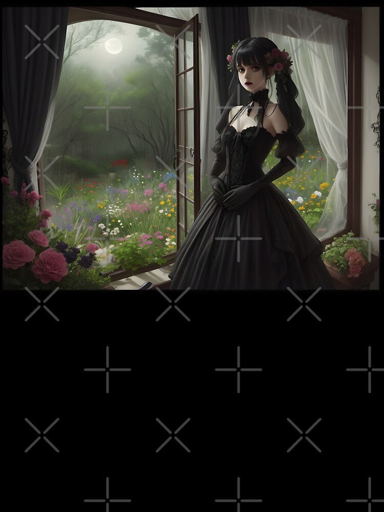 Romantic Goth Lady and Dark Aesthetic Garden by SoccaTamam