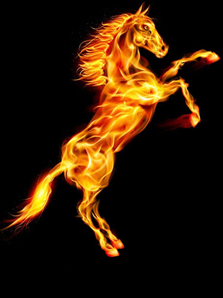 Flaming Orange Fire Horse by Atteestude