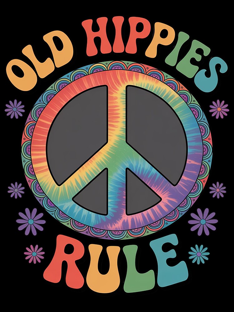 Old Hippies Rule Hippie Hippy Gift by HesterFoley