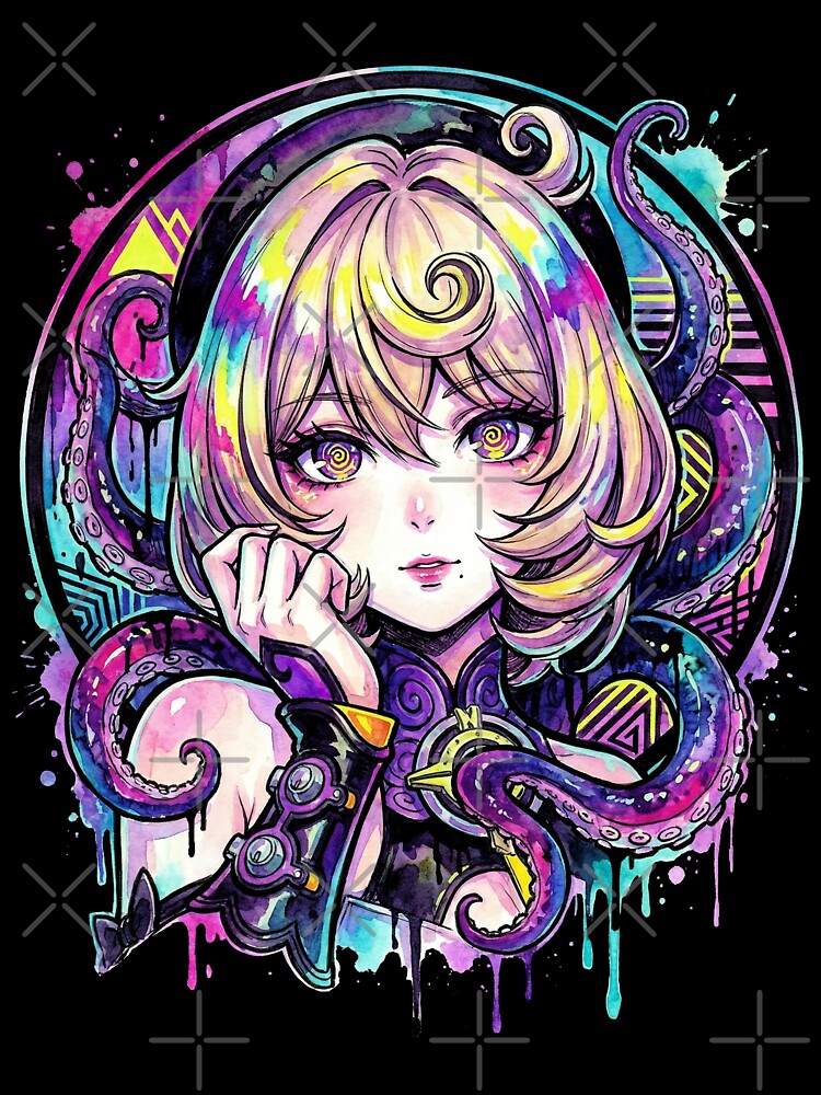 Zenless Zone Zero Yidhari Murphy Puffy Sleeves Black Shorts Vaporwave by Senpaiwaves