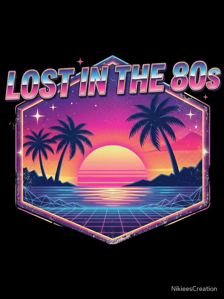 Retro Synthwave Sunset | "Lost in the 80s" Vintage Aesthetic by NikieesCreation