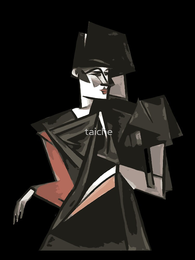 Goth Girl Dancing Geometric Abstract Art Cut Out by taiche