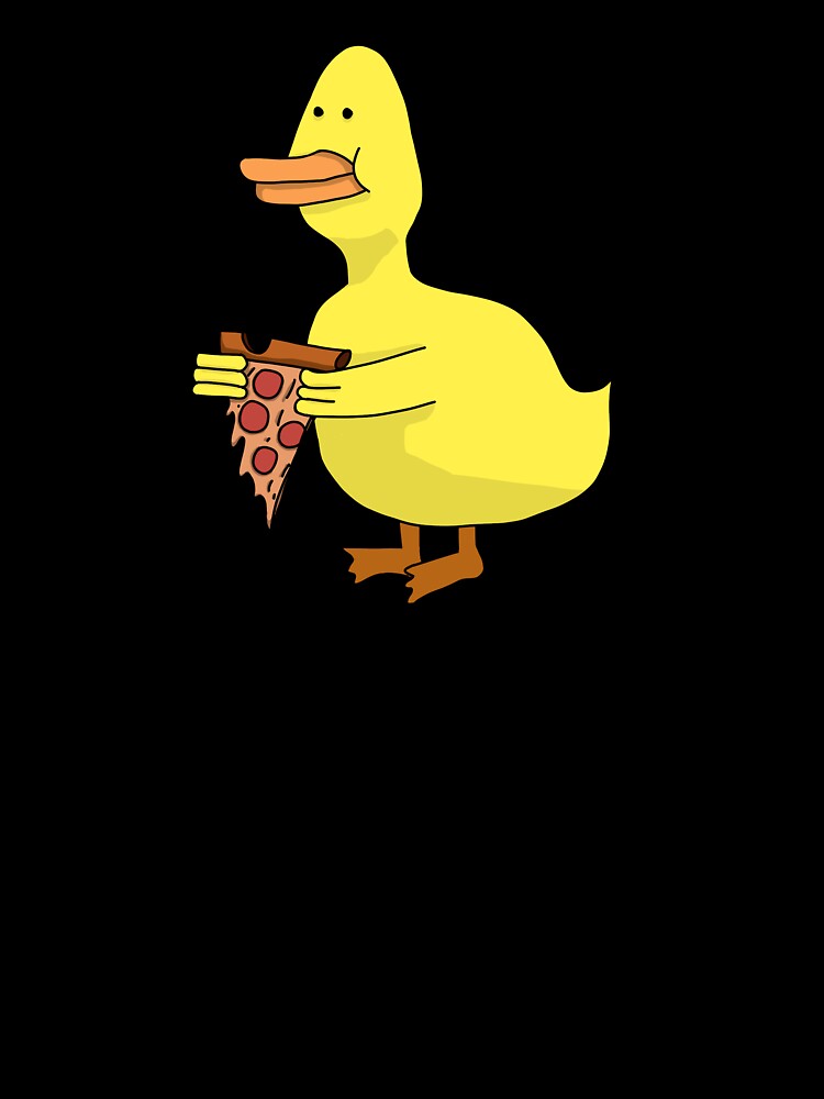 Duck holding a slice of pizza by JellaDelta