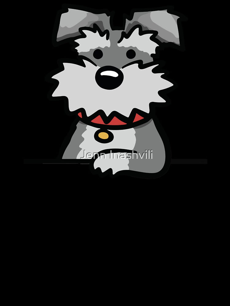 Cartoon Dog Schnauzer with Floppy Ears by Jenn Inashvili