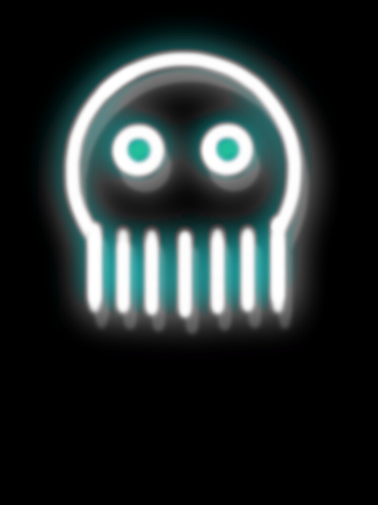 Cute skull Jellyfish in neon turquoise by M-Lorentsson