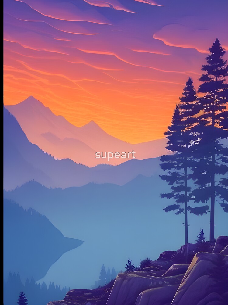 Discover the Elegance and Charm of Our Collection of Minimalist Matte Painting of Beautiful Mountain Landscape in the Bavarian Alps Prints by supeart